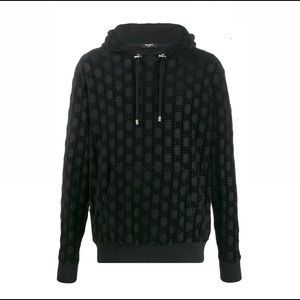 Balmain monogram print hoodie